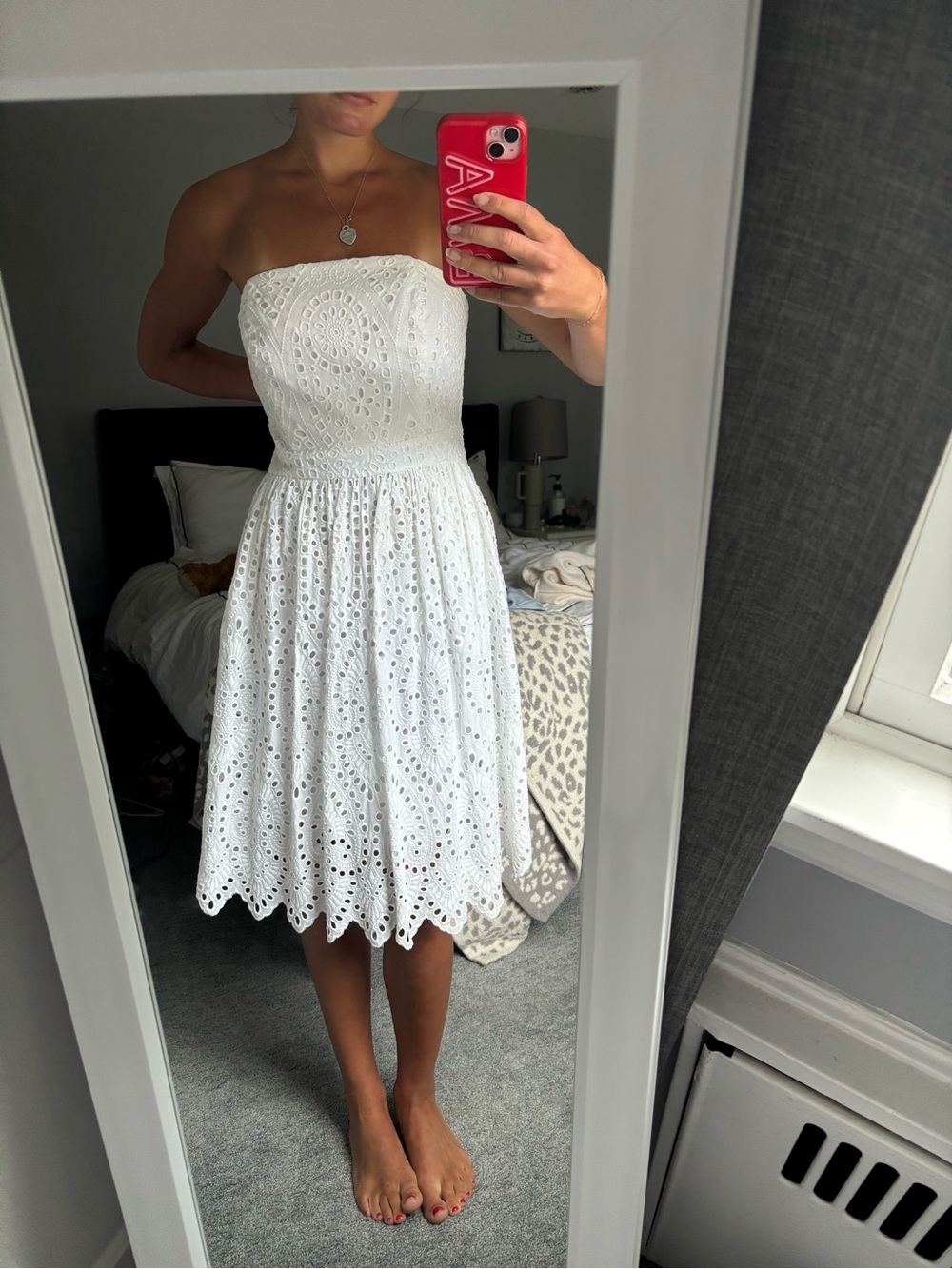 Vineyard Vines White Strapless Eyelet Sundress